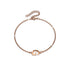 Bold Alphabet Letter Initial Charm Bracelet in Rose Gold Tone